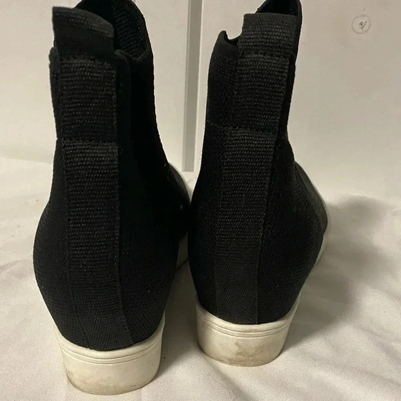MIA | Black heeled wedge knit sneaker booties  - 8 - Picture 5 of 6